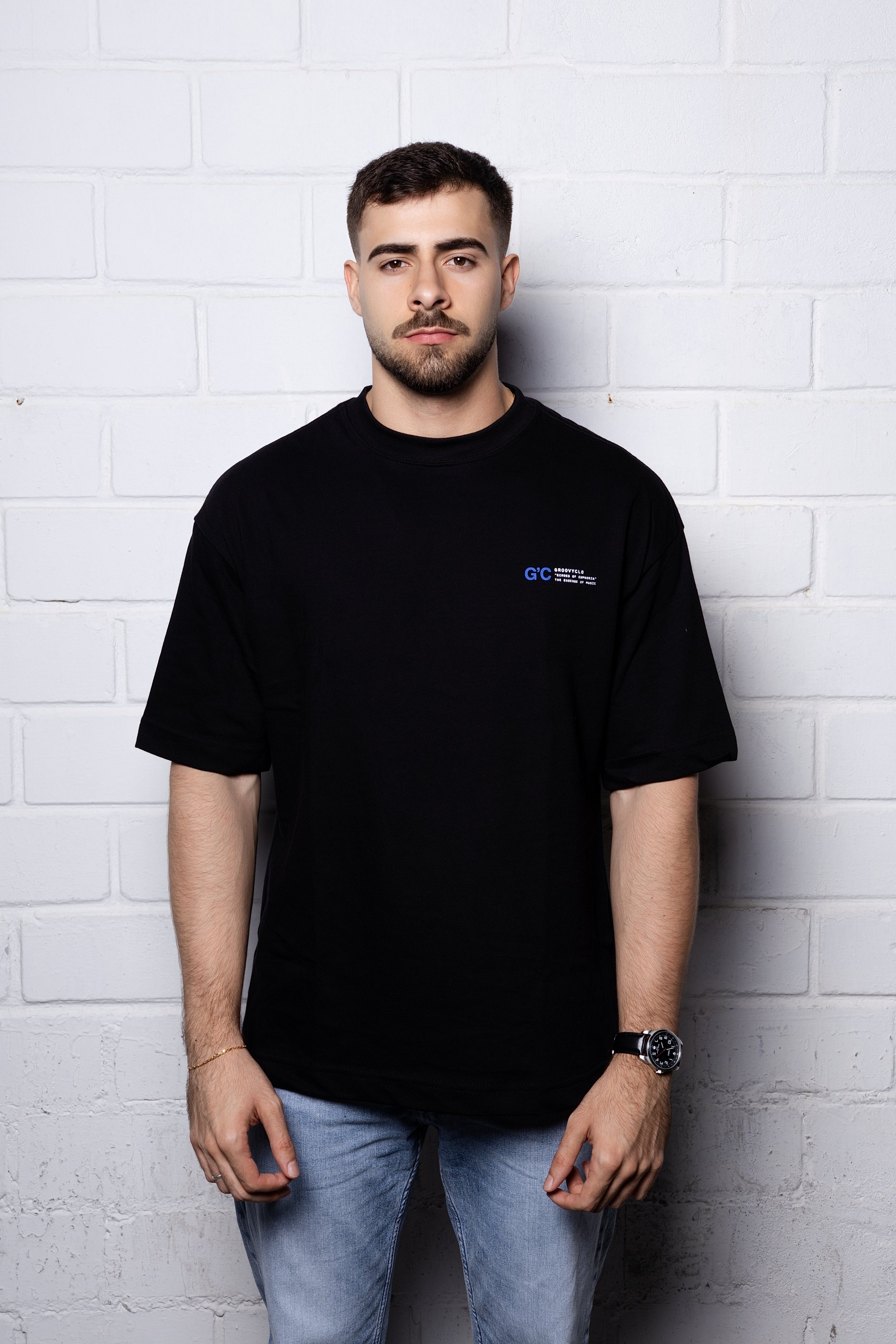 GROOVYCLO - Echoes of Euphoria Oversized Tee Black